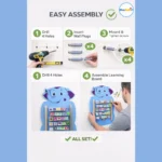 Elegant Wall Mounted Blue Elephant Wall Toy for Kids, Perfect for Homes, Schools, and Playrooms - Image 2