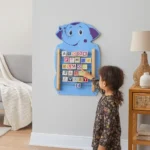 Elegant Wall Mounted Blue Elephant Wall Toy for Kids, Perfect for Homes, Schools, and Playrooms