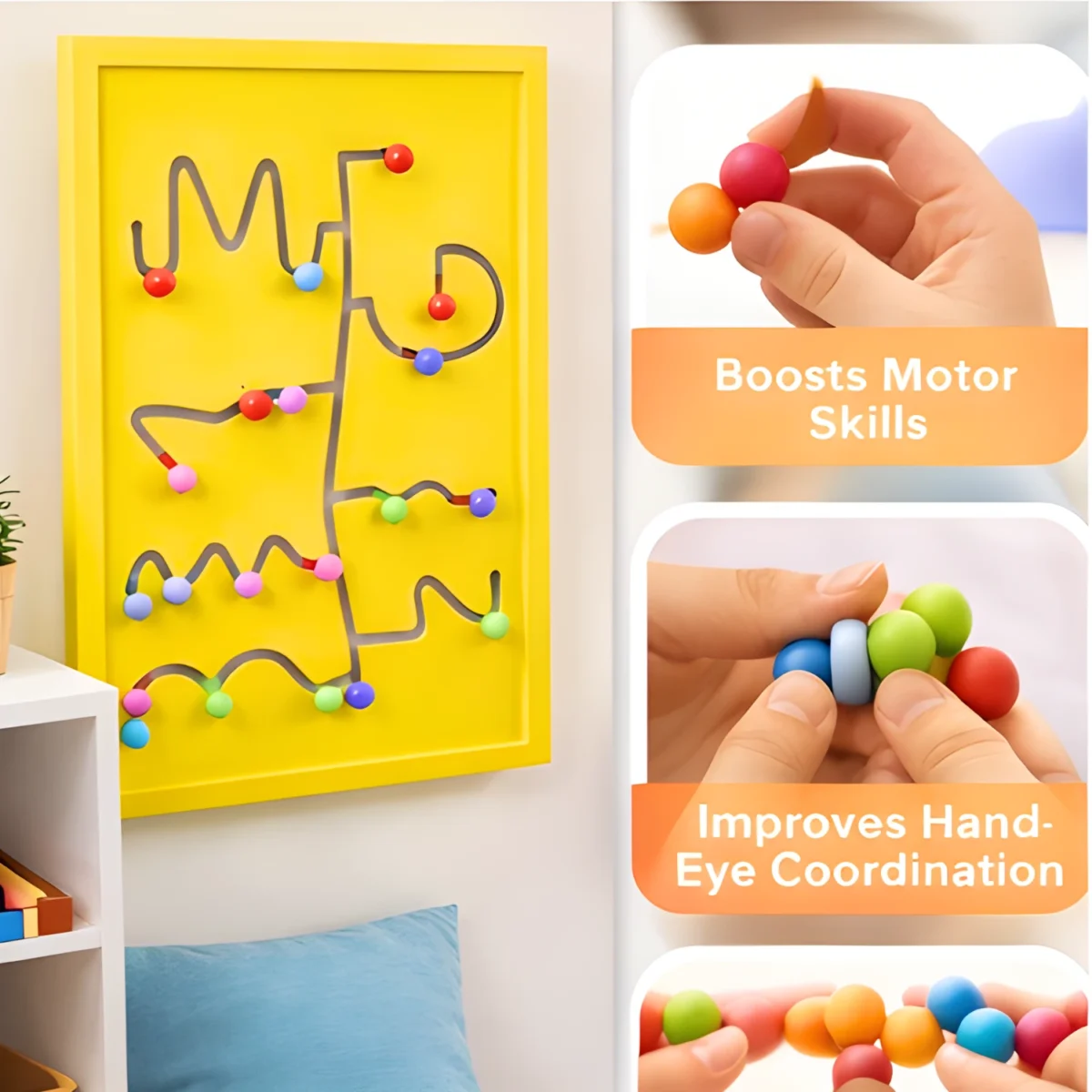 Educational Wall-Mounted Yellow Nob Movers Gaming Toy (Copy) - Image 4