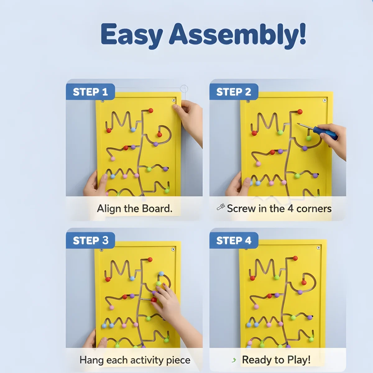 Educational Wall-Mounted Yellow Nob Movers Gaming Toy (Copy) - Image 2