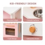Wooden Kitchen Play Set with Microwave & Sink for Kids - Image 3