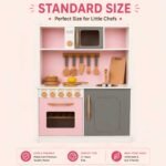 Wooden Kitchen Play Set with Microwave & Sink for Kids - Image 4