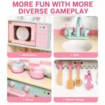 Wooden Kids Kitchen Set with Fridge, Oven & Sink Toy For Kids - Image 2
