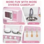 Wooden Kids Kitchen Set with Microwave, Sink & Oven Toy For Kids - Image 2