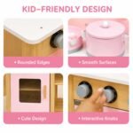 Wooden Cooking Play Set with Sink & Storage Shelf For Kids - Image 3