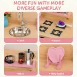 Wooden Kids Kitchen Set with Sink, Oven & Storage Cabinet For Kids - Image 2