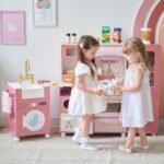 Wooden Kids Kitchen Play Set with Fridge, Sink & Washing Machine For Kids - Image 3