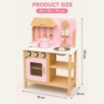Wooden Cooking Play Set with Sink & Storage Shelf For Kids - Image 4