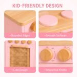 Wooden Pink Kitchen Play Set with Sink & Storage for Kids - Image 3