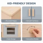 Wooden Kids Kitchen Set with Fridge, Oven & Microwave Toy - Image 3