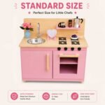 Wooden Kids Kitchen Set with Sink, Oven & Storage Cabinet For Kids - Image 4