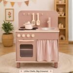 Wooden Kids Kitchen Play Set with Sink & Oven for Toddlers