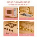 Wooden Kids Kitchen Set with Fridge, Oven & Microwave Toy For Kids (Copy) - Image 2