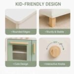Wooden Kids Kitchen Set with Fridge, Sink & Microwave Toy For Kids - Image 3