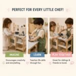 Wooden Kids Kitchen Play Set with Sink & Oven for Toddlers - Image 4