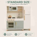 Wooden Kids Kitchen Set with Fridge, Sink & Microwave Toy For Kids - Image 4