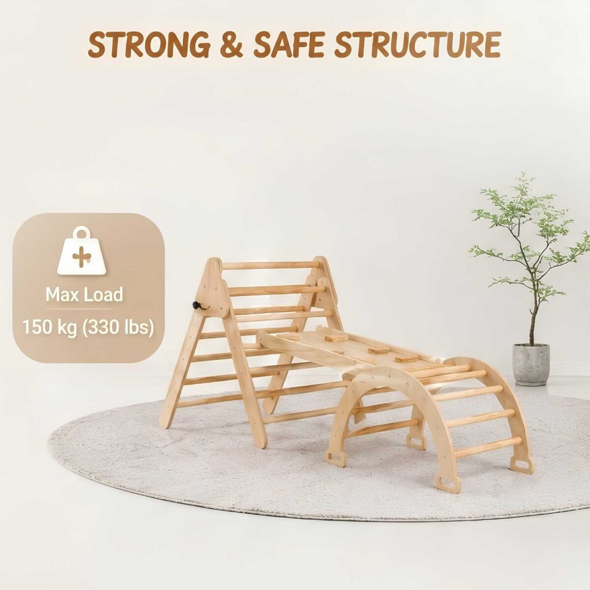 Wooden Montessori Climbing Set for Kids Indoor Play Gym - Image 6