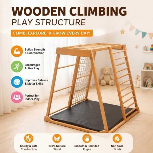 Wooden Indoor Climbing Play Structure for Kids Montessori