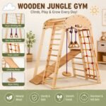 Wooden Jungle Gym with Swing & Climbing Set for Kids