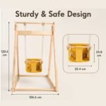 Wooden Baby Swing with Adjustable Safety Seat | Indoor & Outdoor Kids Swing - Image 7
