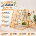 Wooden Adventure Playset for Kids | Climbing & Swing Set
