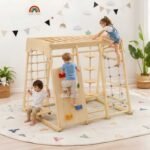 Wooden Indoor Climbing Gym Playset for Kids Montessori Toys