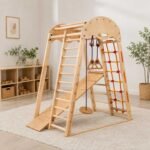 Wooden Jungle Gym with Swing & Climbing Set for Kids - Image 2