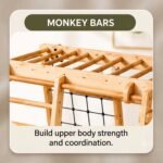 Wooden Climbing Adventure Gym with Slide | Indoor Montessori Jungle Gym for Kids - Image 2