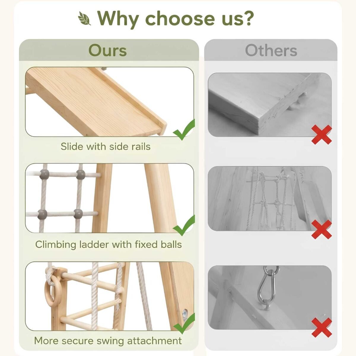 Wooden Indoor Climbing Gym Playset for Kids Montessori Toys - Image 4