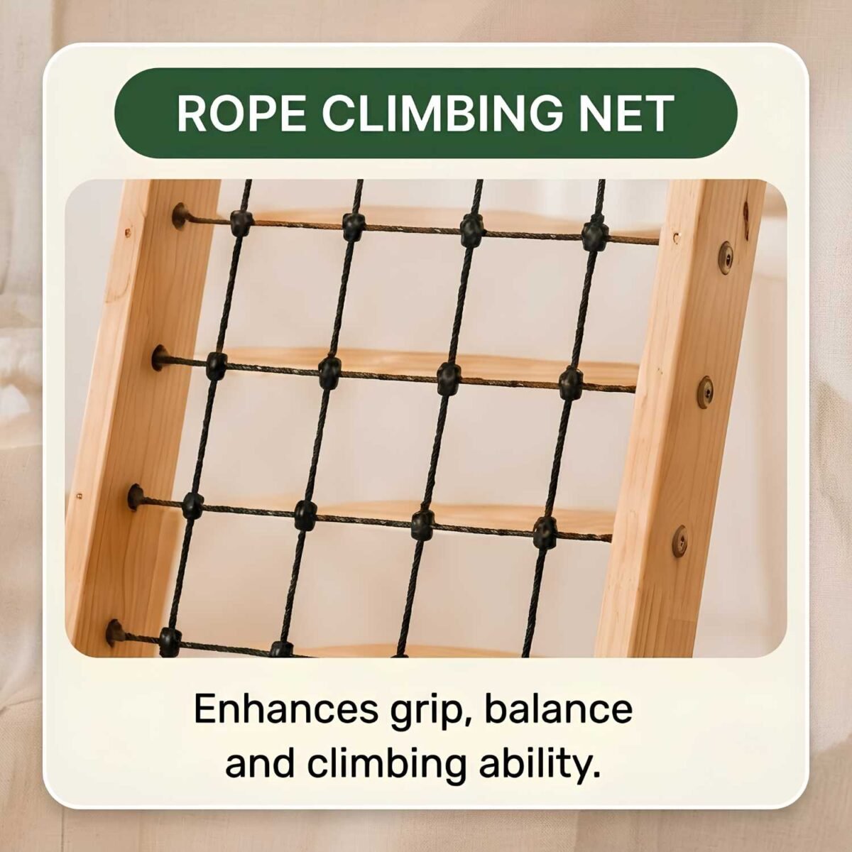 Wooden Climbing Adventure Gym with Slide | Indoor Montessori Jungle Gym for Kids - Image 4