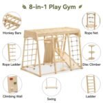 Wooden Indoor Climbing Gym Playset for Kids Montessori Toys - Image 3
