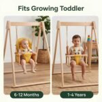 Wooden Baby Swing with Adjustable Safety Seat | Indoor & Outdoor Kids Swing - Image 2