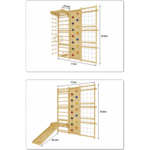 Wooden Indoor Climbing Gym for Kids with Climbing Wall, Rope Net, Ladder, Gym Rings & Monkey Bars For kids - Image 9