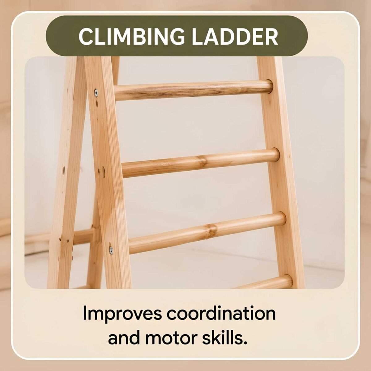 Wooden Climbing Adventure Gym with Slide | Indoor Montessori Jungle Gym for Kids - Image 6