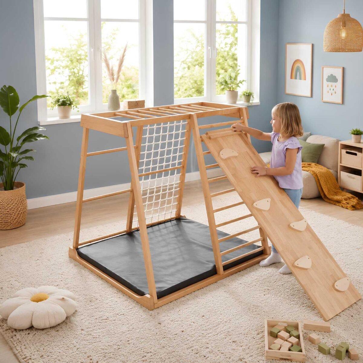 Wooden Indoor Climbing Play Structure for Kids Montessori - Image 6