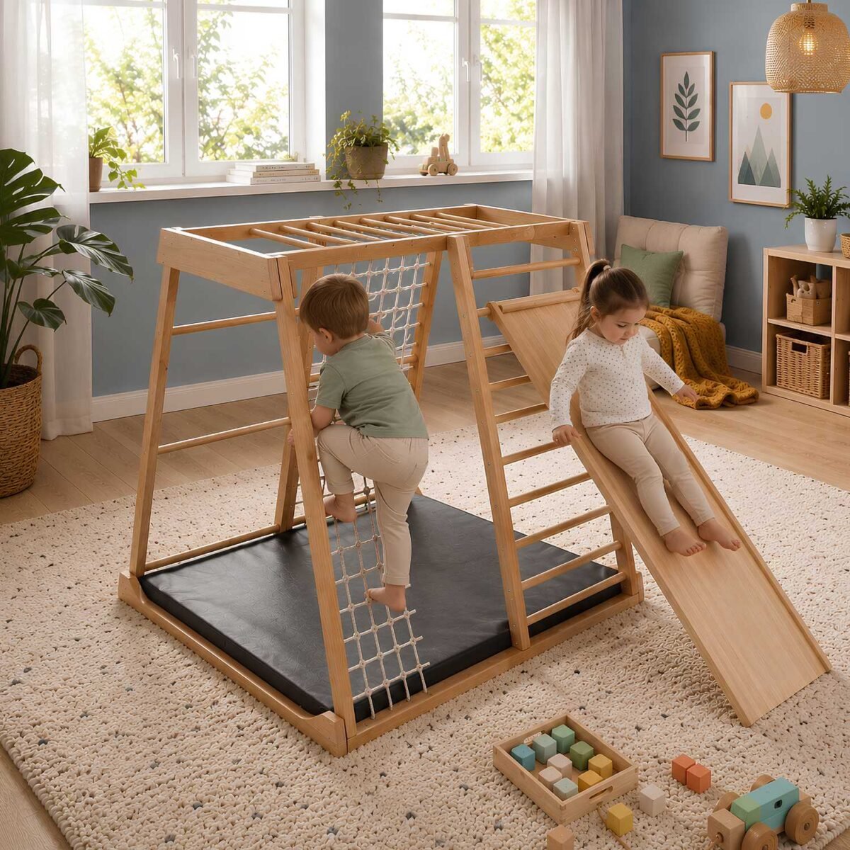 Wooden Indoor Climbing Play Structure for Kids Montessori - Image 5