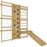 Wooden Indoor Climbing Gym for Kids with Climbing Wall, Rope Net, Ladder, Gym Rings & Monkey Bars For kids - Image 7
