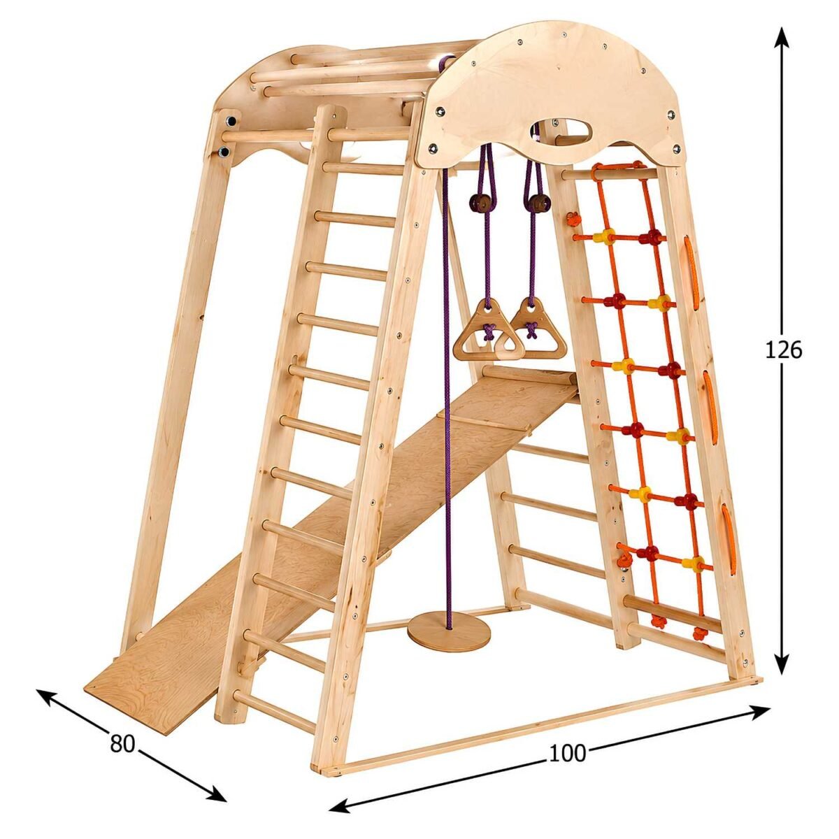 Wooden Jungle Gym with Swing & Climbing Set for Kids - Image 7