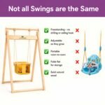 Wooden Baby Swing with Adjustable Safety Seat | Indoor & Outdoor Kids Swing - Image 6